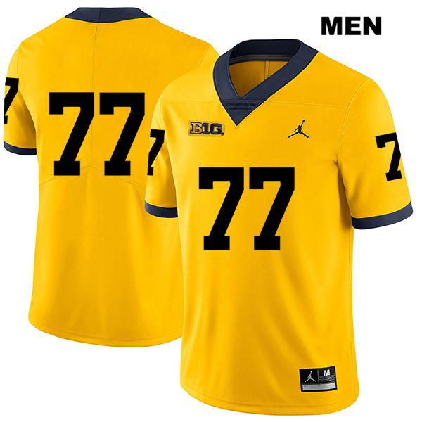 Men's NCAA Michigan Wolverines Trevor Keegan #77 No Name Yellow Jordan Brand Authentic Stitched Legend Football College Jersey CL25Z47SJ